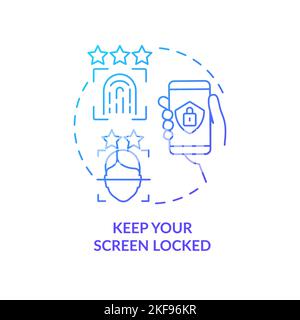 Keep your screen locked blue gradient concept icon Stock Vector