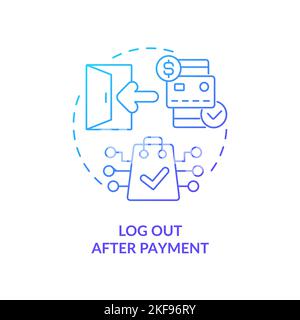 Log out after payment blue gradient concept icon Stock Vector