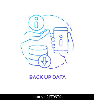 Back up data blue gradient concept icon Stock Vector