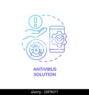 Antivirus solution blue gradient concept icon Stock Vector