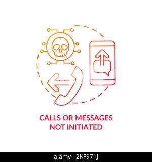 Messages not initiated red gradient concept icon Stock Vector