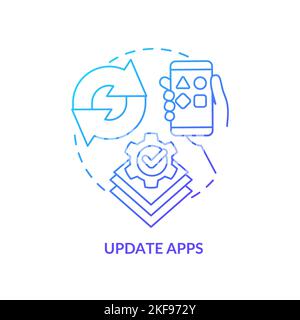 Update apps blue gradient concept icon Stock Vector
