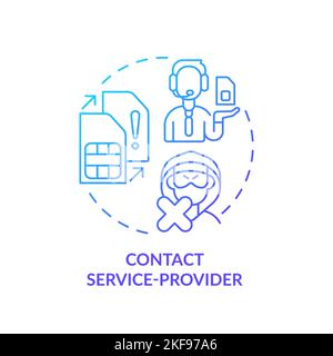 Contact service call center blue gradient concept icon Stock Vector