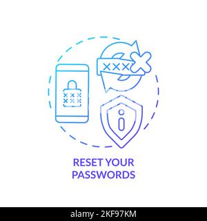 Reset your passwords blue gradient concept icon Stock Vector