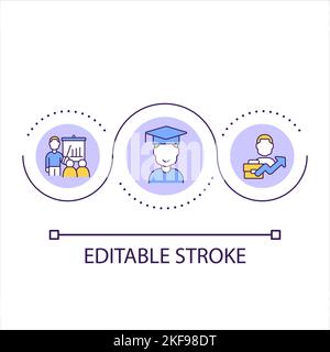 Studying loop concept icon Stock Vector