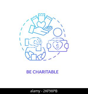Use charitable involvement blue gradient concept icon Stock Vector
