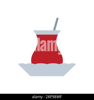 Turkish Tea Icon. Cafe Concept, Cartoon of Sickle Vector Icon for Web Design Isolated on White Background - Vector. Vector illustration Stock Vector