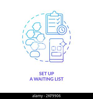 Set up waiting list blue gradient concept icon Stock Vector