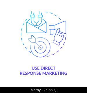 Use direct response marketing blue gradient concept icon Stock Vector