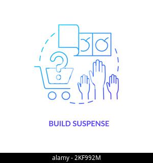 Build suspense blue gradient concept icon Stock Vector