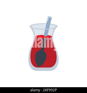 Turkish Tea Icon. Cafe Concept, Cartoon of Sickle Vector Icon for Web Design Isolated on White Background - Vector. Vector illustration Stock Vector
