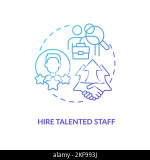 Hire talented staff blue gradient concept icon Stock Vector