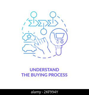 Understand buying process blue gradient concept icon Stock Vector