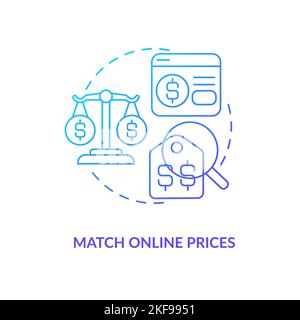 Match online prices blue gradient concept icon Stock Vector