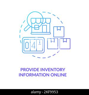 Provide inventory information online blue gradient concept icon Stock Vector