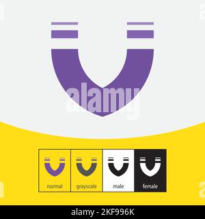 Letter V logo design vector. Vector illustration. purple Stock Vector