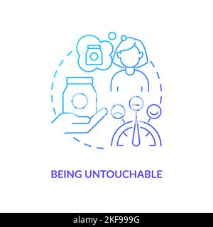 Being untouchable blue gradient concept icon Stock Vector