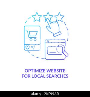Optimize website for local searches blue gradient concept icon Stock Vector