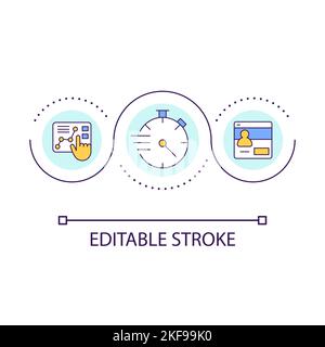 Single page application loop concept icon Stock Vector