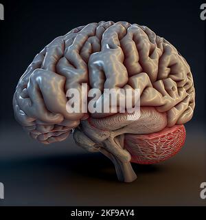 Human brain isolated on black background - 3D illustration Stock Photo ...
