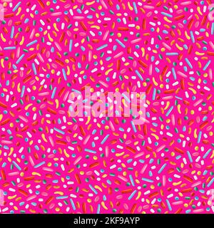Neon pink sprinkles seamless pattern . Colorful confetti falling background for holiday or party designs. Stock Photo