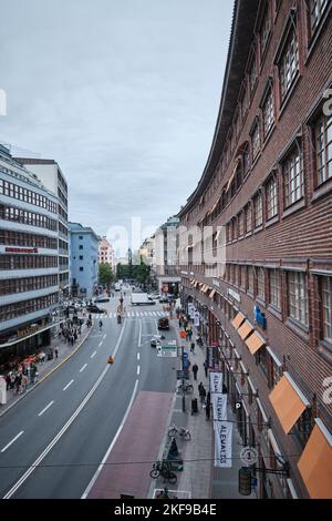 Stockholm, Sweden - Sept 2022: View of Kungsgatan street from above in Norrmalm district Stock Photo