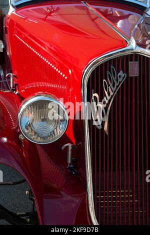 Italy, Lombardy, Meeting of Vintage Cars, Fiat Balilla Radiator Grille Stock Photo