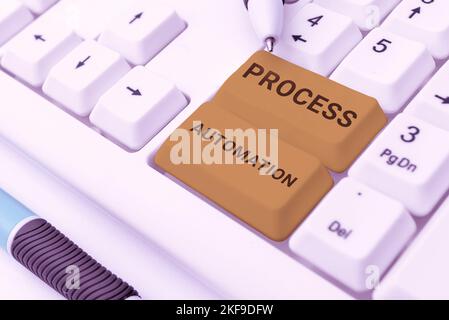 Sign displaying Process Automation. Internet Concept the use of technology to automate business actions Stock Photo