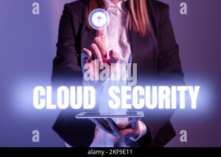 Handwriting text Cloud Security. Word Written on Imposing a secured system of existing data in the Internet Stock Photo