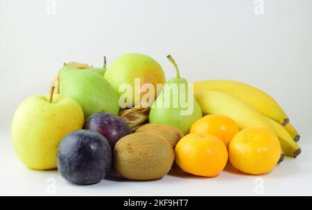 A variety of fruits isolated on a white background Stock Photo