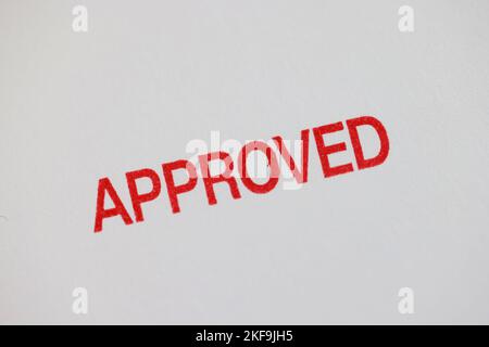 Approved stamp on white background Stock Photo