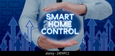 Conceptual caption Smart Home Control. Business approach Internet of things technology of automation system Stock Photo