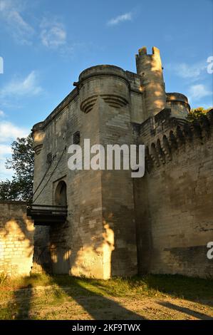 A view of the stone ramparts which form the defensive curtain wall around the Historic city of Avignon in France. Stock Photo