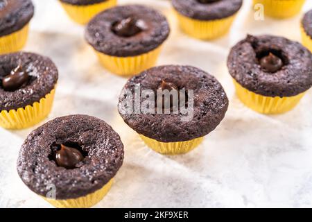Unicorn rainbow chocolate cupcake Stock Photo