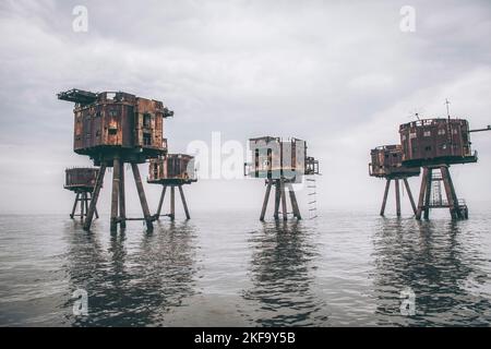 Red Sands - World War Two Fort in Thames estuary Stock Photo