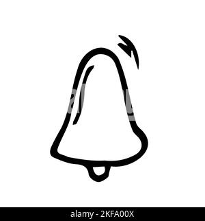 Simple Set of bell Notification Related Vector Line Icons. with hand drawn doodle hand drawing style vector isolated Stock Vector