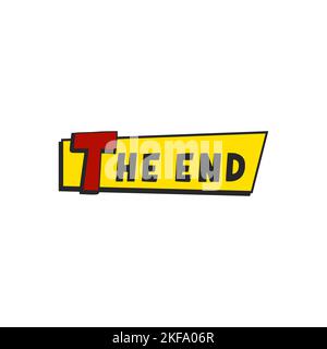 The End words comic style, text frame with retro typography Stock Vector