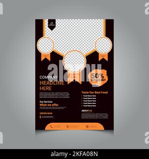 Food flyer design templates are modern with colorful A4 size vectors. eps10. Stock Vector