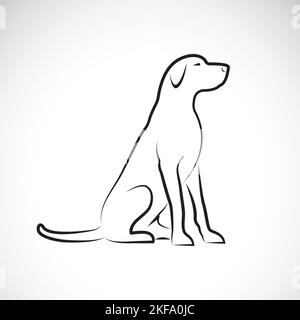 Vector of a labrador retriever dog on a white background. Pet. Animal. Easy editable layered vector illustration. Stock Vector