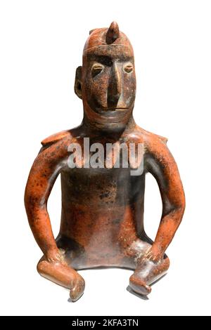 Anthropomorphic figure. These ceramic  figures used as grave goods depicted characters in different attitudes and  accompanied the deceased to their t Stock Photo