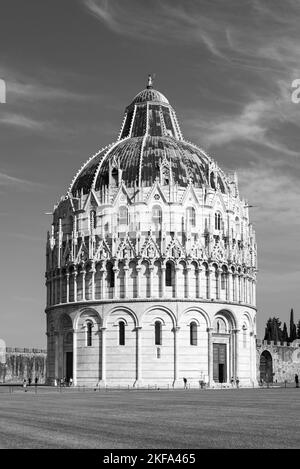 Perspective view of the Baptistery in Piazza dei Miracoli in Pisa ...