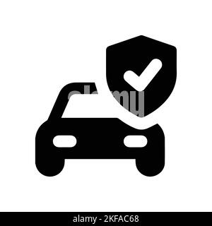 Simple Car Icon Vector. Flat Hatchback symbol. Perfect Black pictogram illustration on white background. Stock Vector