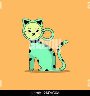 Vector illustration character cat sleeping. Cute kitty cat vector illustration set with different cat breeds, toys, and food. Draw doodle style. Stock Vector