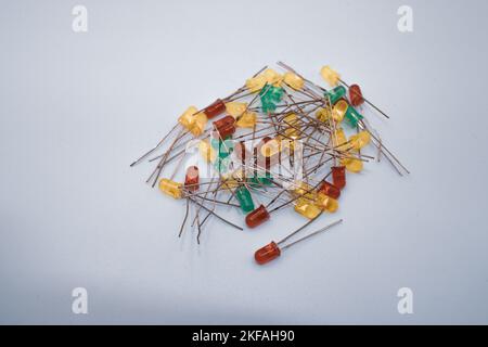 LEDs(Light Emitting Diod) on isolated white background. Stock Photo