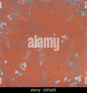 Texture of painted metal surface with rust and heavy scratches Stock Photo