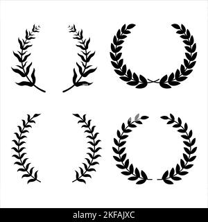 Laurel Wreath Flora theme on a white background set Stock Vector Image ...