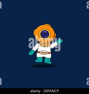 Flat design, Astronaut icon, Vector illustration, Infographic Element Stock Vector