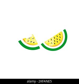 Watermelon cute vector illustration, fresh slice of watermelon graphic print, isolated on white background. Stock Vector