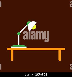 Desk lamp modern vector illustration. Table lamp icon, flat design style. Stock Vector