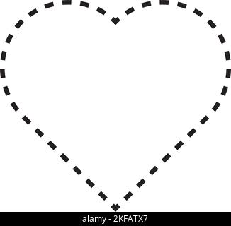 Tracing heart shape symbol, dashed and dotted broken line element for ...